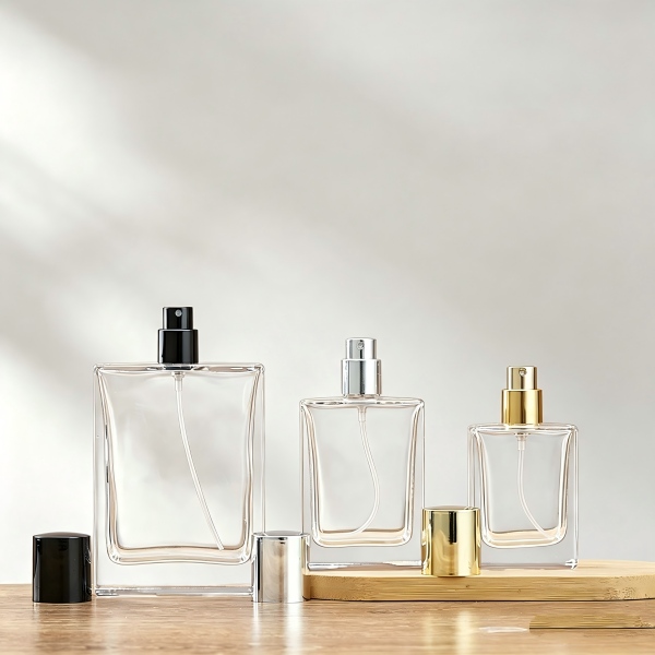 50ml Empty Square Clear Glass Perfume Bottles