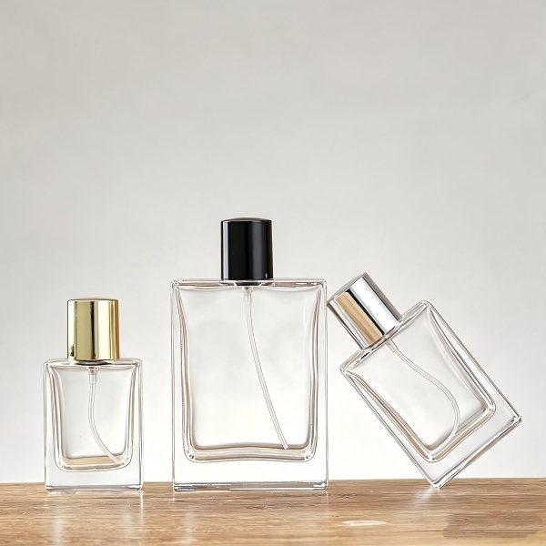 50ml Empty Square Clear Glass Perfume Bottles